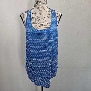 Under Armour Womens Large Tank Top Blue Twisted Racerback Back Gym Performance